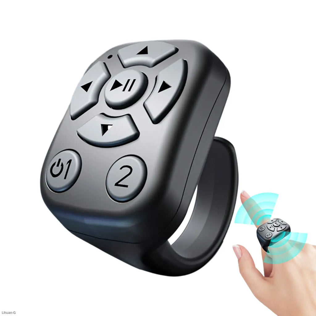 Scrolling Ring Remote Control Is Suitable for Iphone, iPad Bluetooth Page Turning Ring Roller, Both Camera Shutter, Short